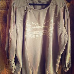 FP Oversized Distressed Gray Boho Sweatshirt sz XL